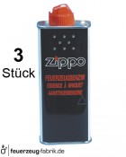 3 x Zippo Feuerzeug Benzin 125 ml